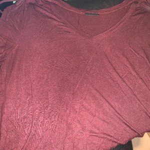 Short sleeve Burgundy crop top